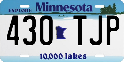 MN license plate 430TJP