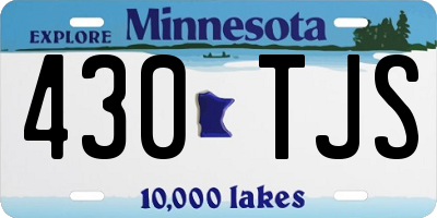 MN license plate 430TJS