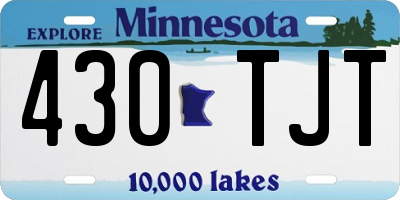 MN license plate 430TJT