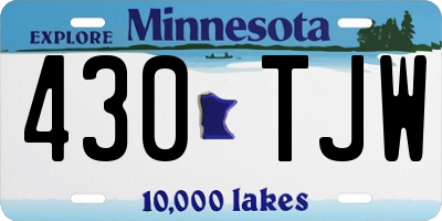 MN license plate 430TJW