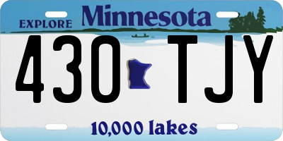 MN license plate 430TJY