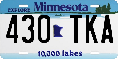 MN license plate 430TKA
