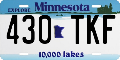 MN license plate 430TKF