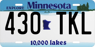 MN license plate 430TKL