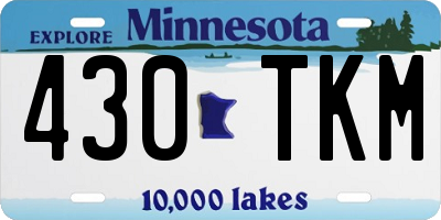 MN license plate 430TKM