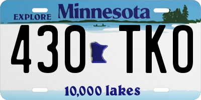 MN license plate 430TKO