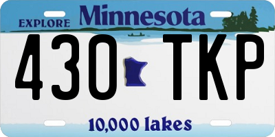 MN license plate 430TKP
