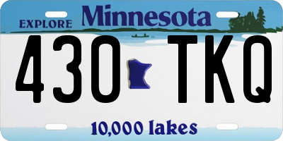 MN license plate 430TKQ