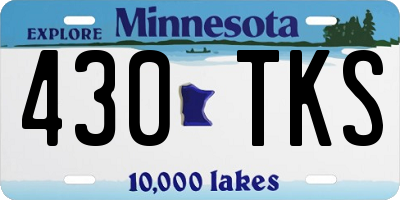 MN license plate 430TKS