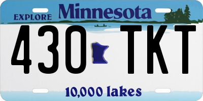 MN license plate 430TKT