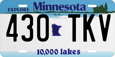 MN license plate 430TKV