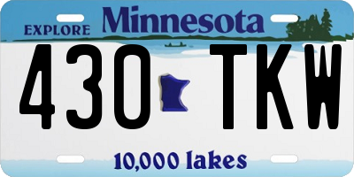 MN license plate 430TKW