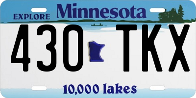 MN license plate 430TKX