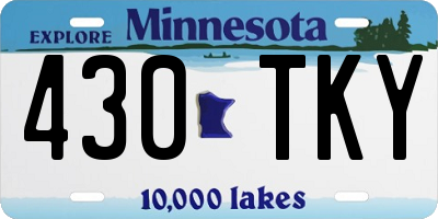 MN license plate 430TKY