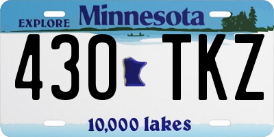 MN license plate 430TKZ
