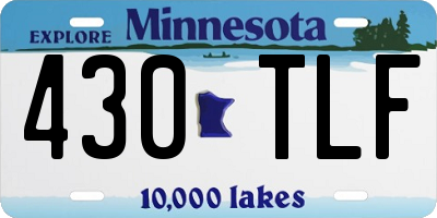 MN license plate 430TLF