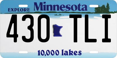 MN license plate 430TLI