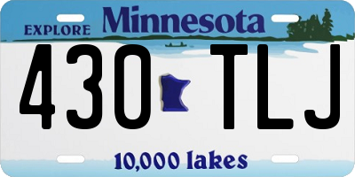MN license plate 430TLJ