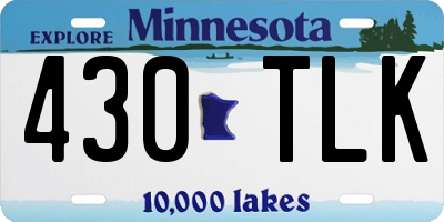 MN license plate 430TLK