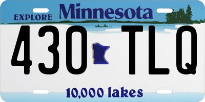 MN license plate 430TLQ