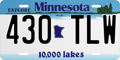 MN license plate 430TLW