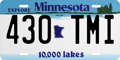 MN license plate 430TMI