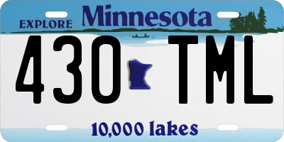 MN license plate 430TML