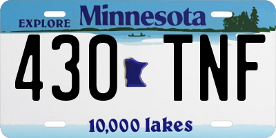 MN license plate 430TNF