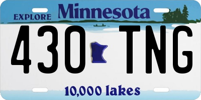 MN license plate 430TNG