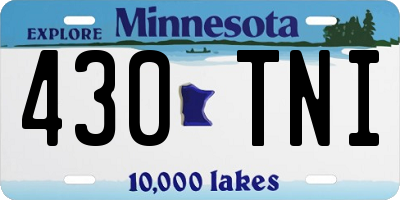 MN license plate 430TNI