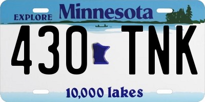 MN license plate 430TNK