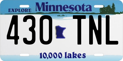MN license plate 430TNL