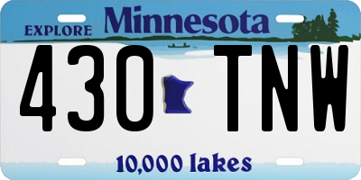 MN license plate 430TNW
