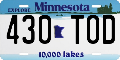 MN license plate 430TOD
