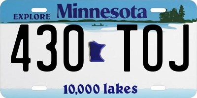 MN license plate 430TOJ