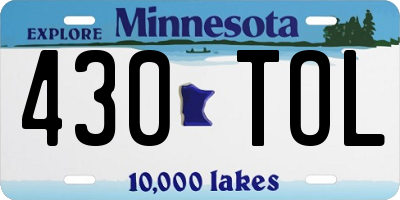 MN license plate 430TOL