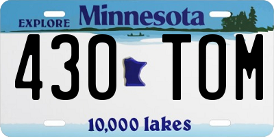 MN license plate 430TOM