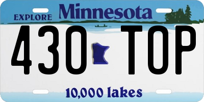 MN license plate 430TOP