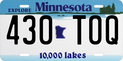 MN license plate 430TOQ