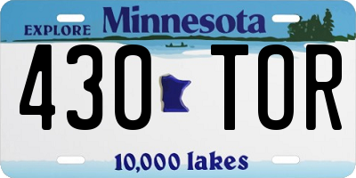 MN license plate 430TOR