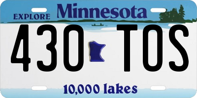 MN license plate 430TOS