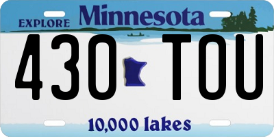 MN license plate 430TOU