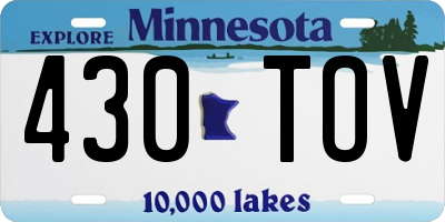 MN license plate 430TOV