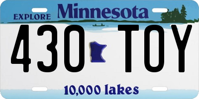 MN license plate 430TOY