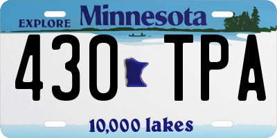 MN license plate 430TPA