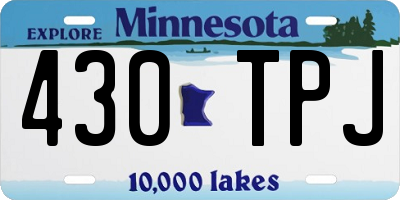 MN license plate 430TPJ