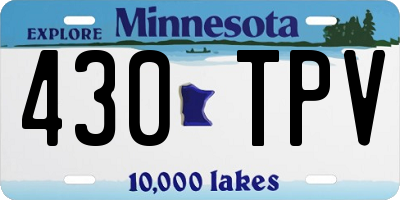 MN license plate 430TPV