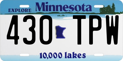 MN license plate 430TPW