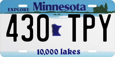 MN license plate 430TPY