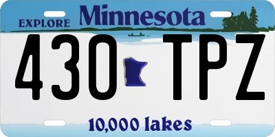 MN license plate 430TPZ